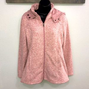 Market & Spruce Pink French terry hooded jacket